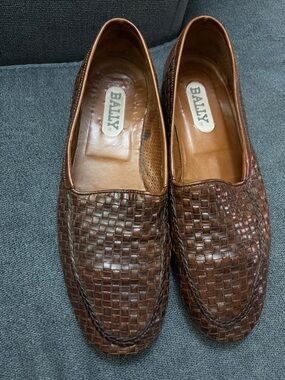 Vintage Bally Brown Leather Loafers Dress Shoes Mens 8-9 (see measurements)